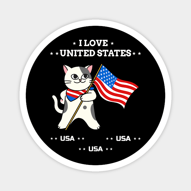 I Love United States Magnet by MONMON-75